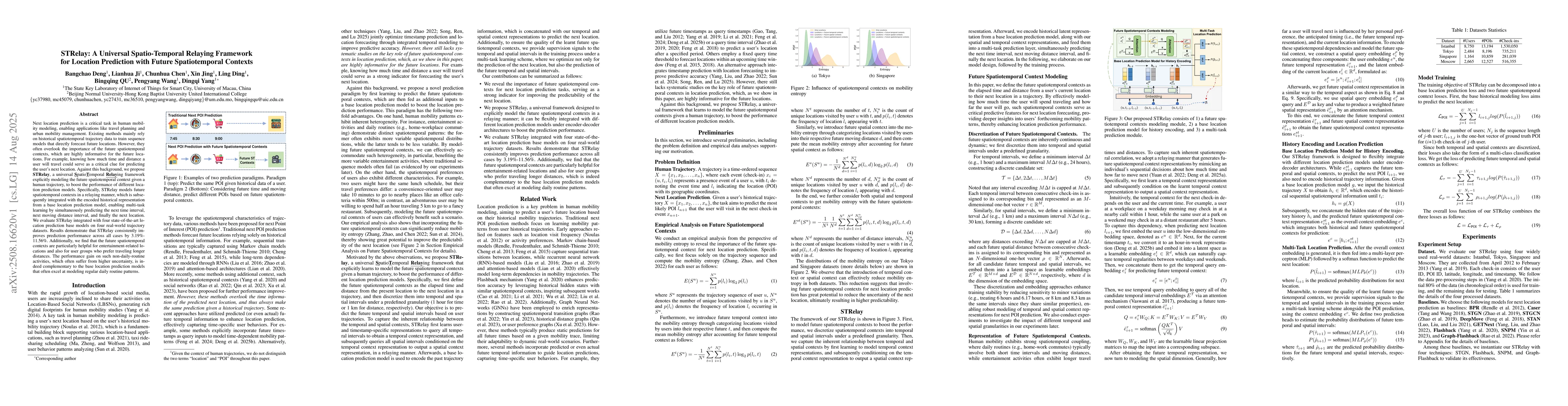 Thumbnail for STRelay: A Universal Spatio-Temporal Relaying Framework for Location
  Prediction with Future Spatiotemporal Contexts