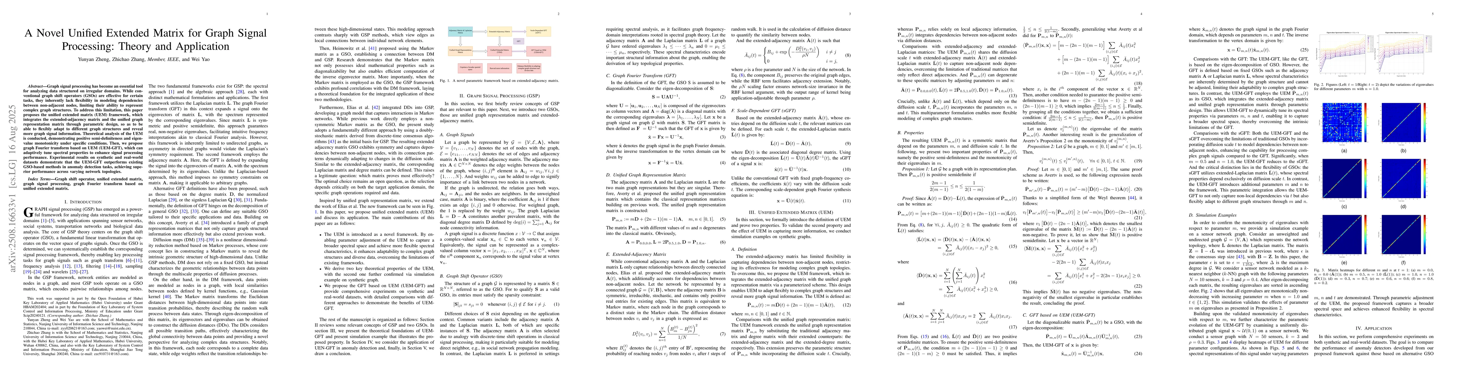 Thumbnail for A Novel Unified Extended Matrix for Graph Signal Processing: Theory and
  Application