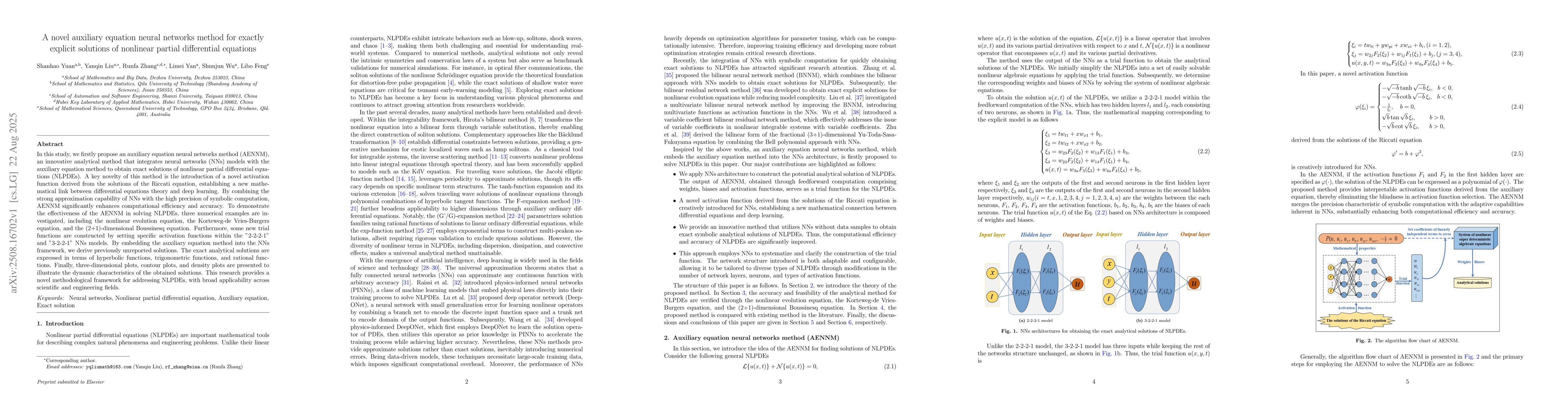 Thumbnail for A novel auxiliary equation neural networks method for exactly explicit
  solutions of nonlinear partial differential equations