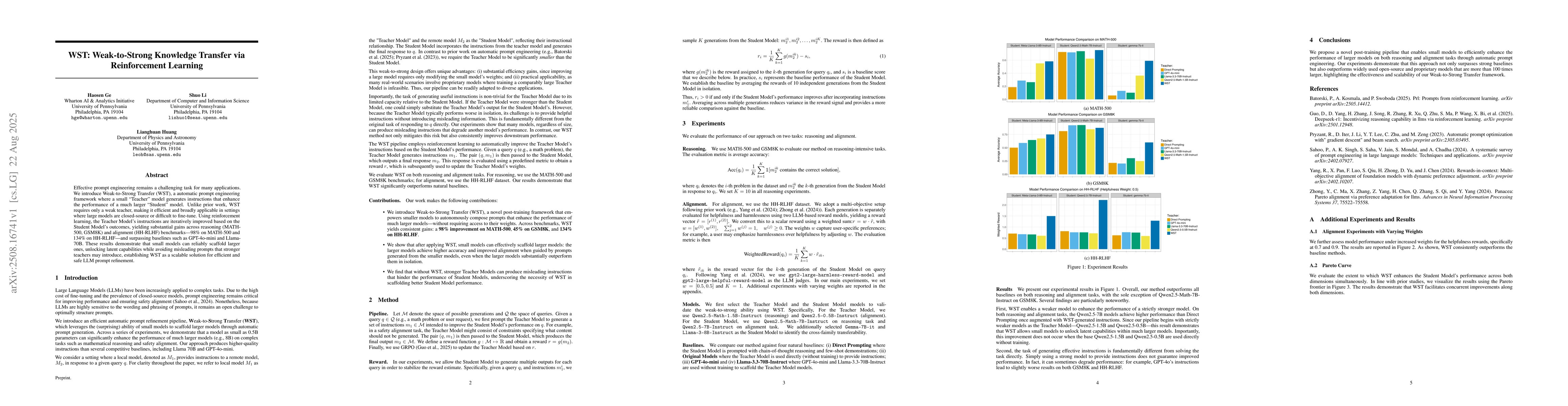 Thumbnail for WST: Weak-to-Strong Knowledge Transfer via Reinforcement Learning