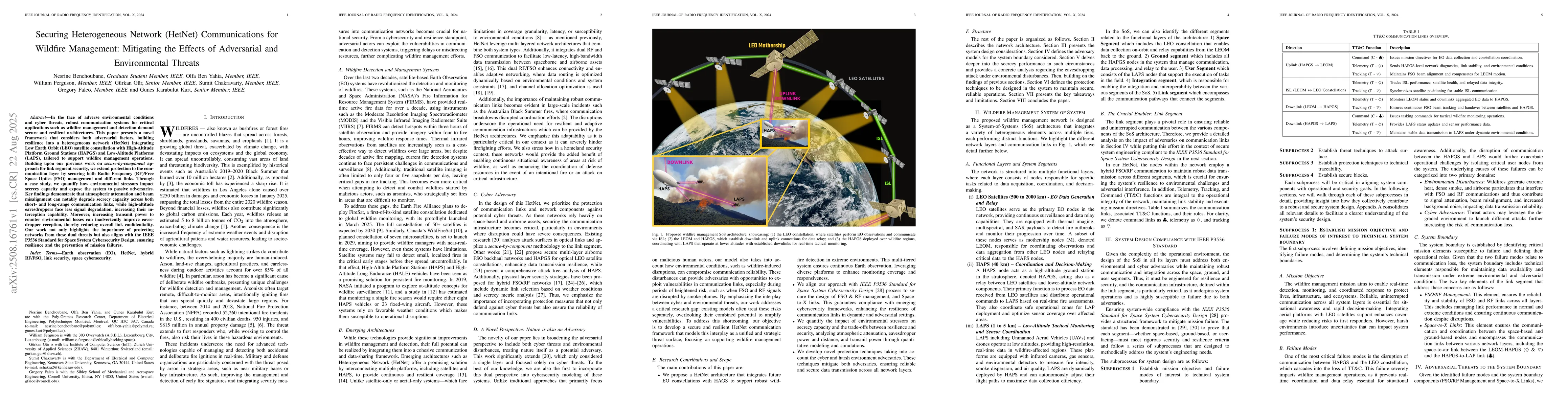 Thumbnail for Securing Heterogeneous Network (HetNet) Communications for Wildfire
  Management: Mitigating the Effects of Adversarial and Environmental Threats