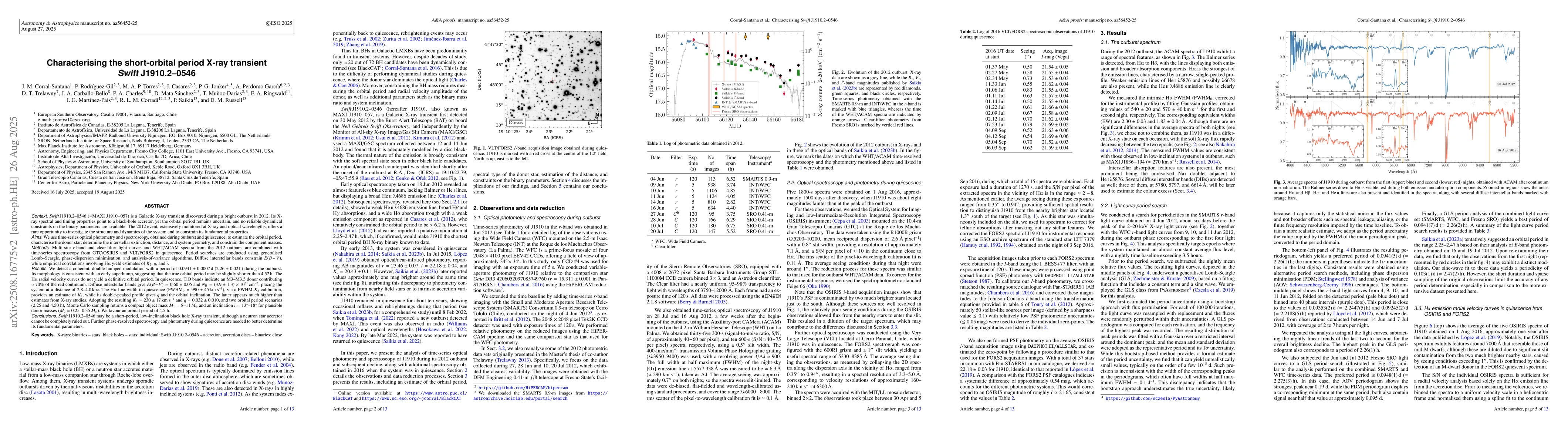 Thumbnail for Characterising the short-orbital period X-ray transient Swift
  J1910.2-0546