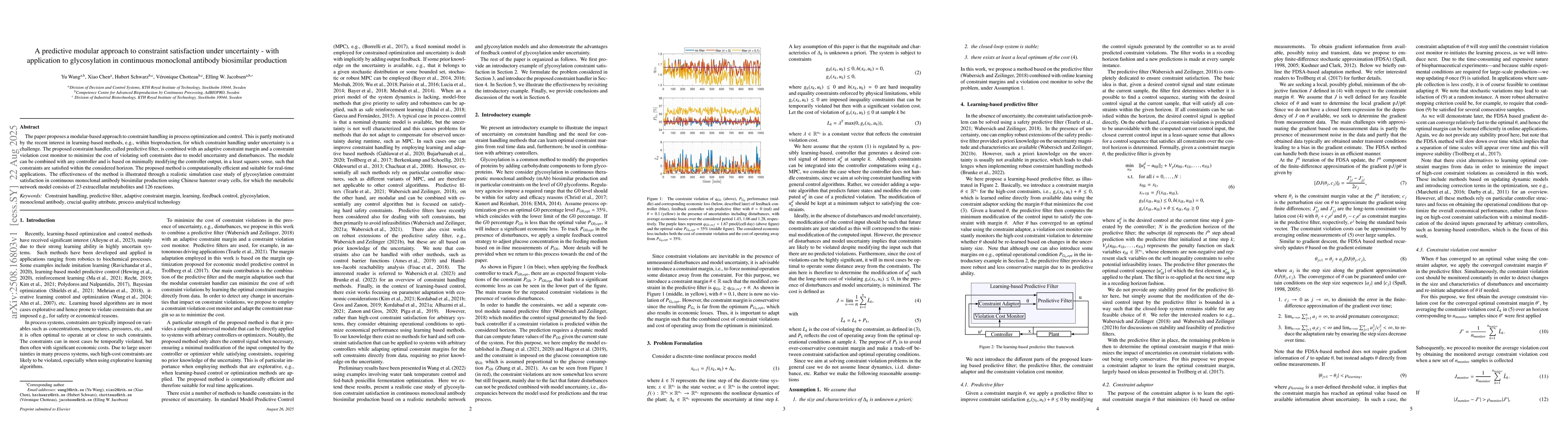 Thumbnail for A predictive modular approach to constraint satisfaction under
  uncertainty - with application to glycosylation in continuous monoclonal
  antibody biosimilar production
