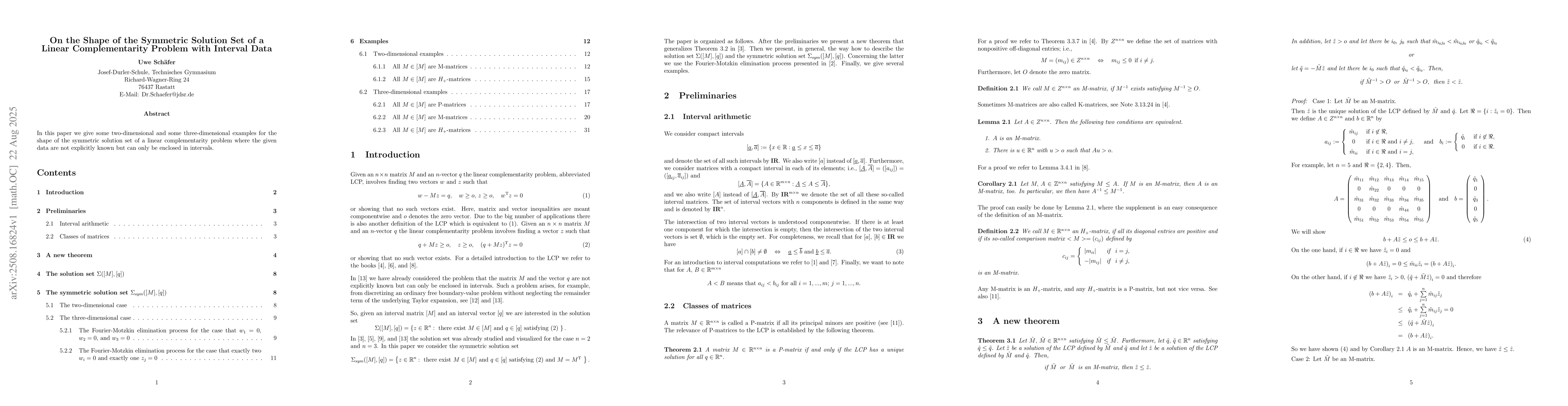 Thumbnail for On the Shape of the Symmetric Solution Set of a Linear Complementarity
  Problem with Interval Data