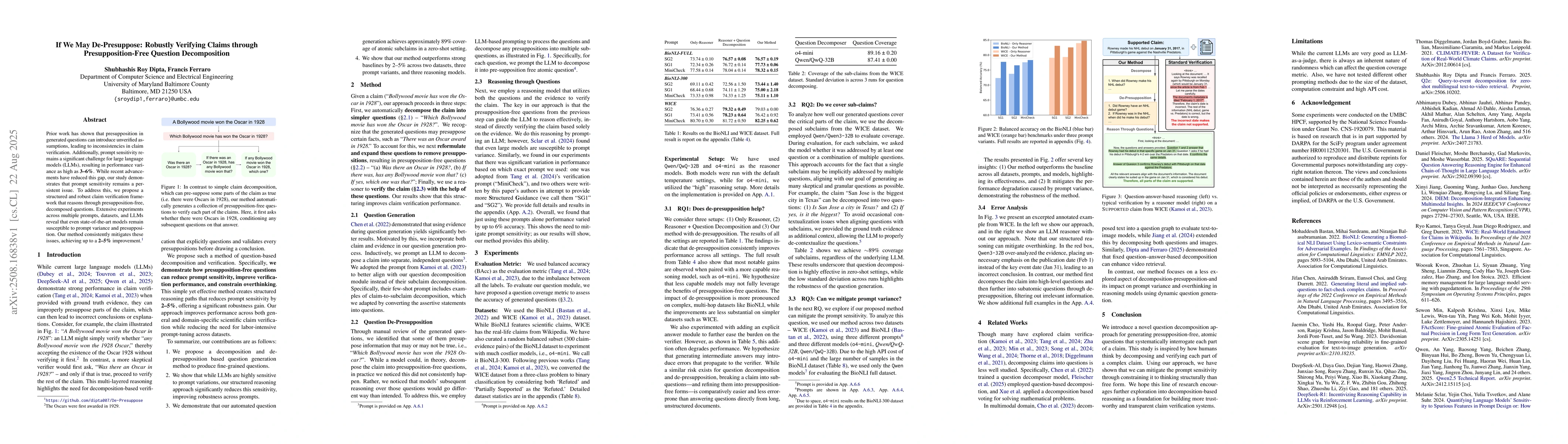 Thumbnail for If We May De-Presuppose: Robustly Verifying Claims through
  Presupposition-Free Question Decomposition