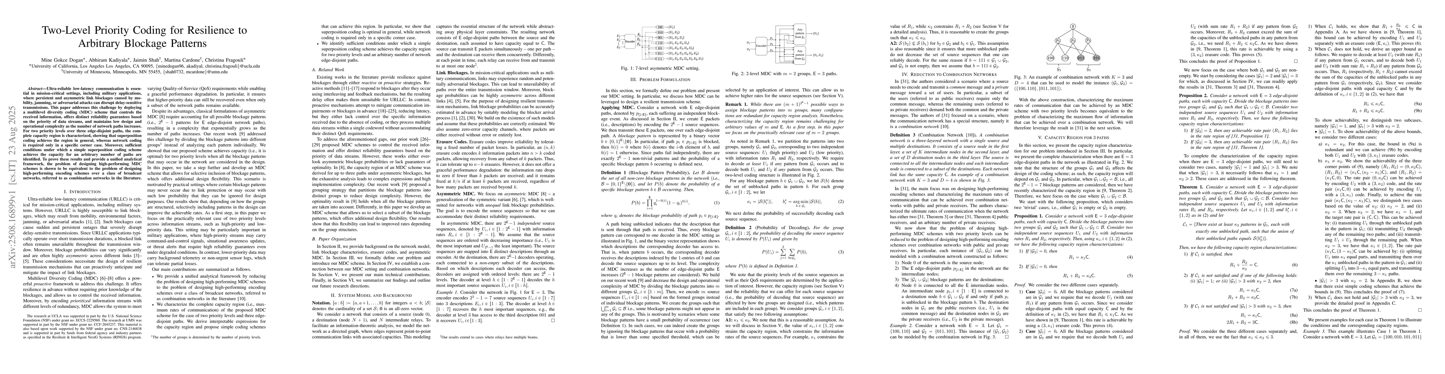 Thumbnail for Two-Level Priority Coding for Resilience to Arbitrary Blockage Patterns