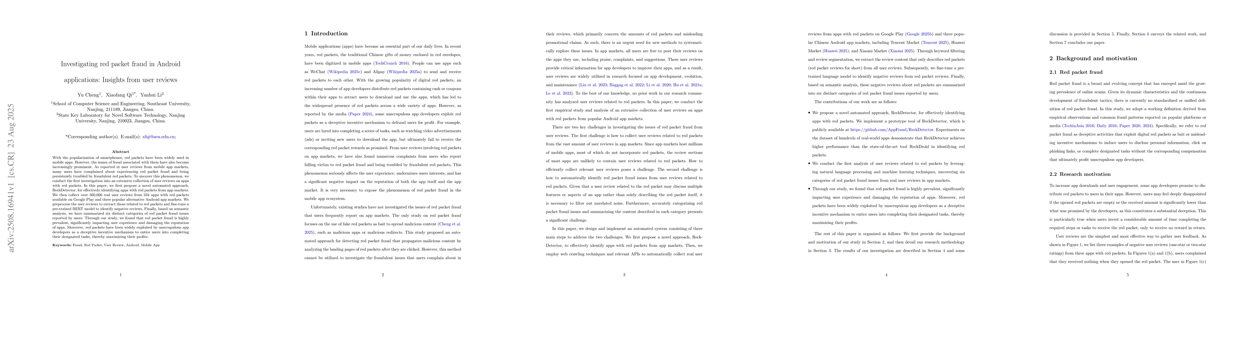 Thumbnail for Investigating red packet fraud in Android applications: Insights from
  user reviews