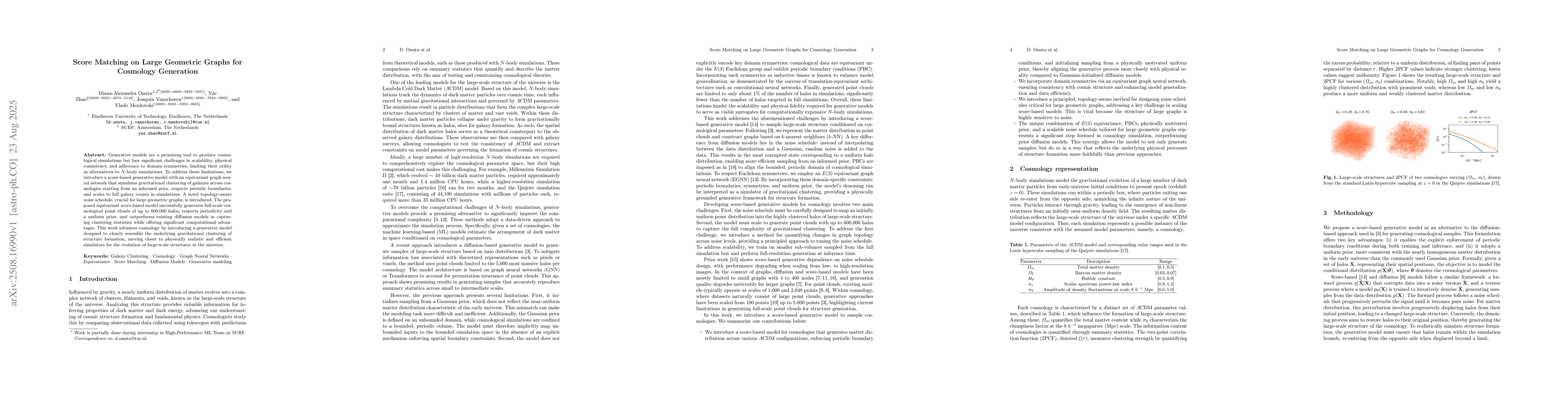 Thumbnail for Score Matching on Large Geometric Graphs for Cosmology Generation