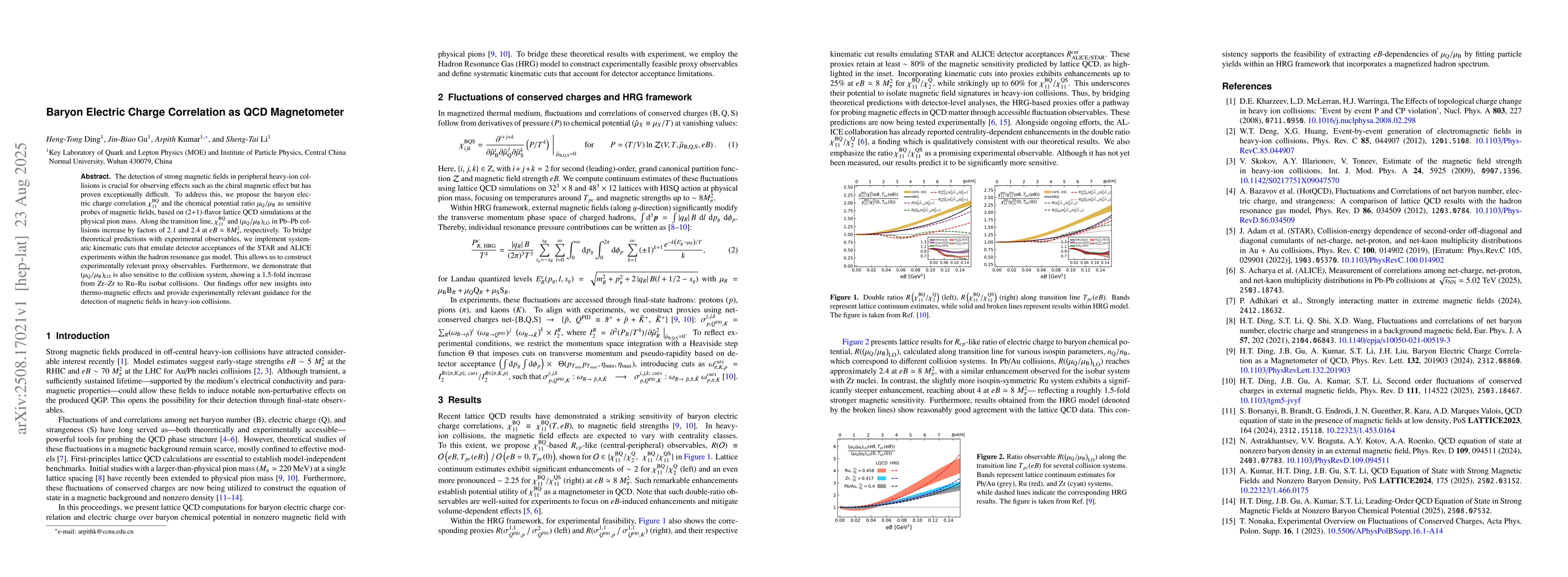 Thumbnail for Baryon Electric Charge Correlation as QCD Magnetometer