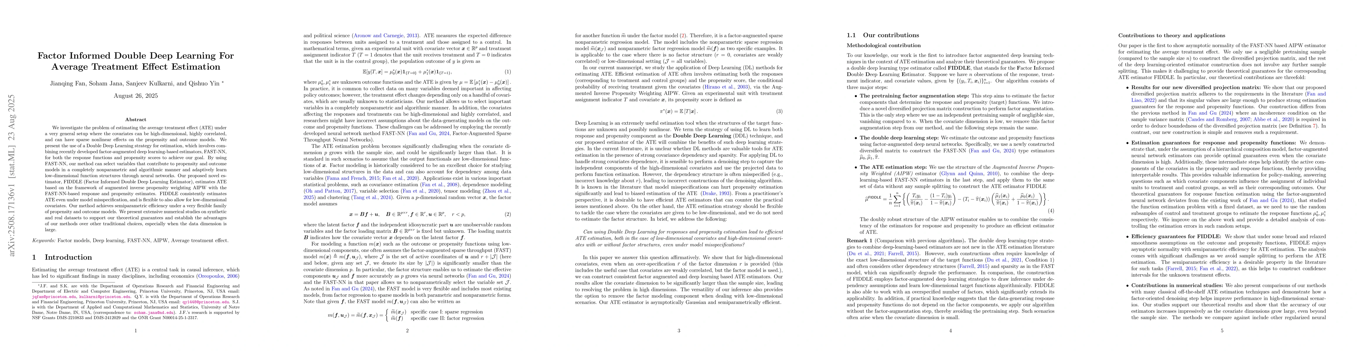 Thumbnail for Factor Informed Double Deep Learning For Average Treatment Effect
  Estimation