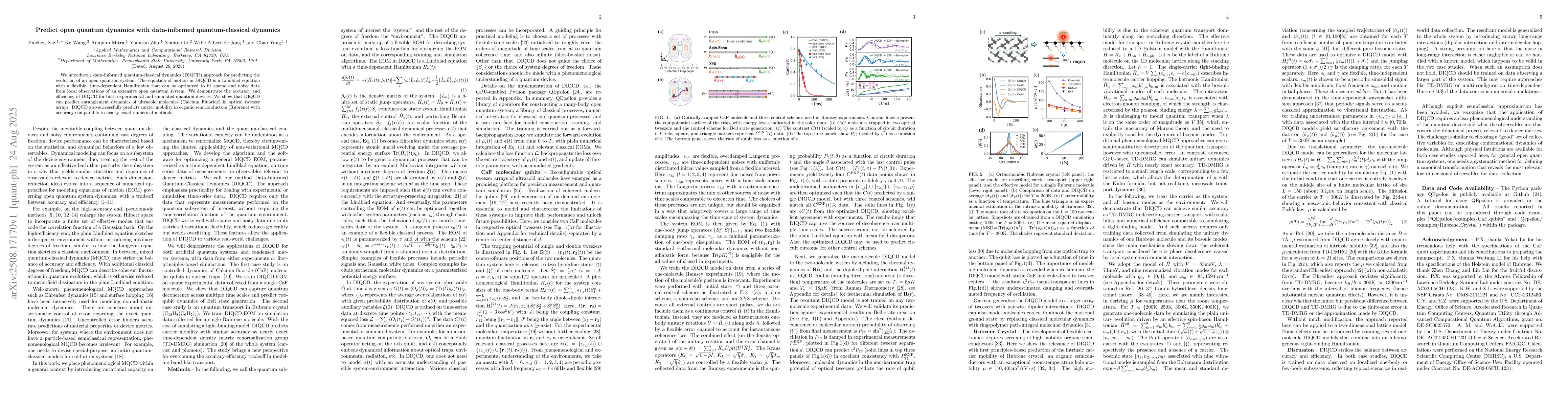 Thumbnail for Predict open quantum dynamics with data-informed quantum-classical
  dynamics