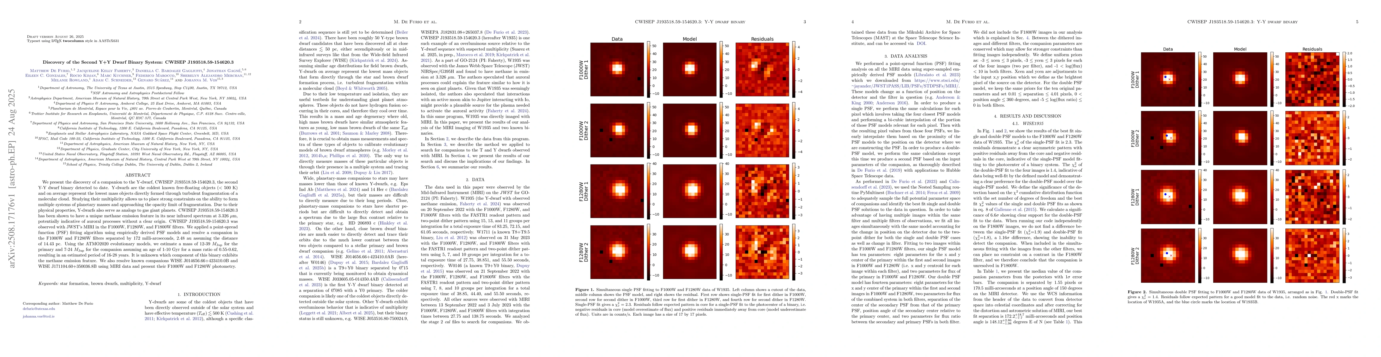 Thumbnail for Discovery of the Second Y+Y Dwarf Binary System: CWISEP
  J193518.59-154620.3
