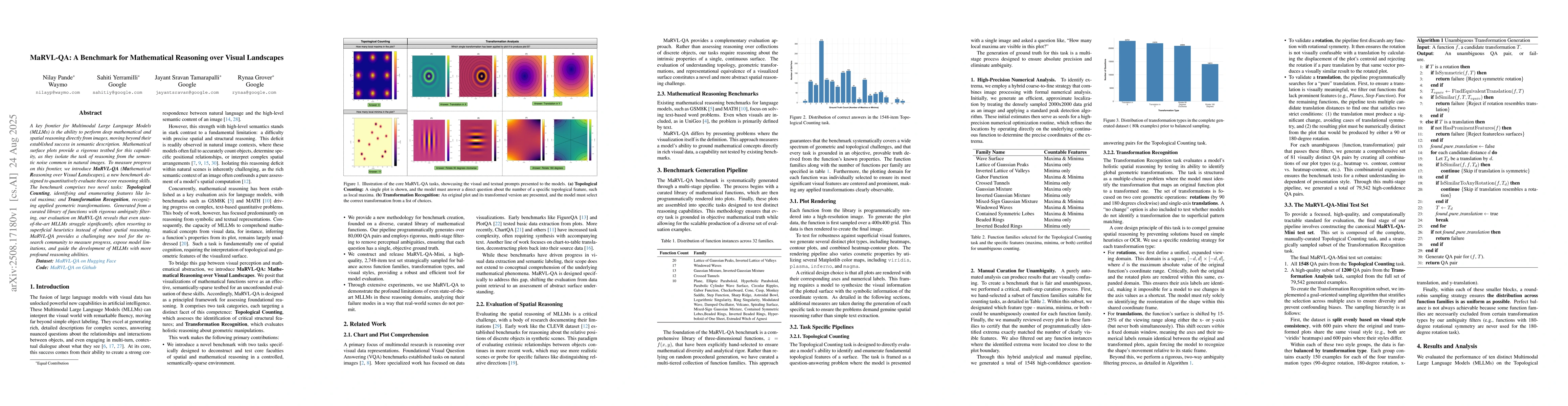 Thumbnail for MaRVL-QA: A Benchmark for Mathematical Reasoning over Visual Landscapes