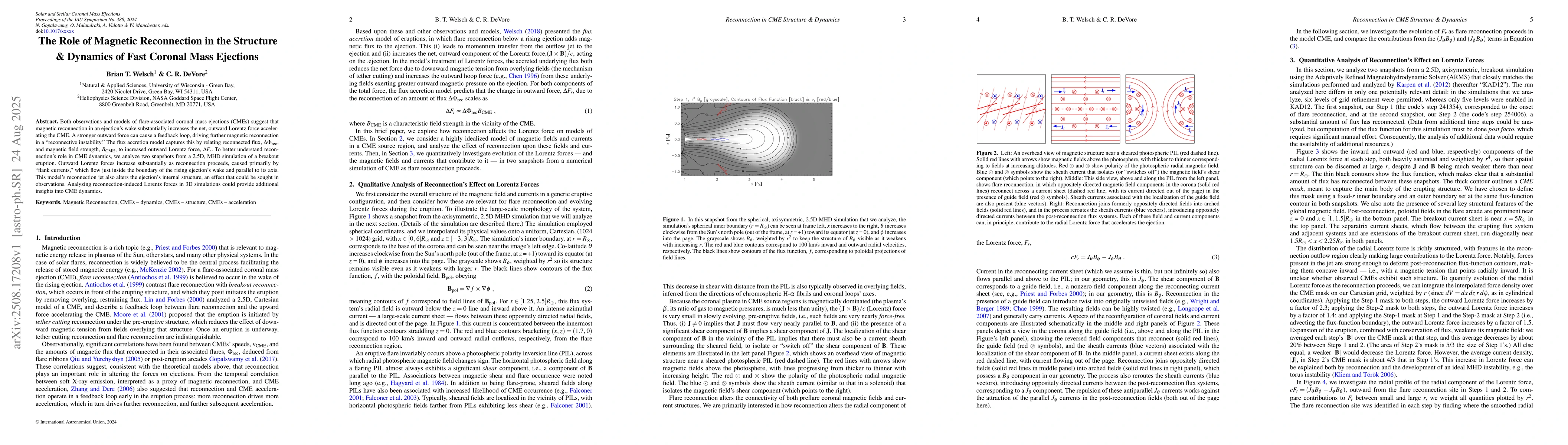 Thumbnail for The Role of Magnetic Reconnection in the Structure & Dynamics of Fast
  Coronal Mass Ejections