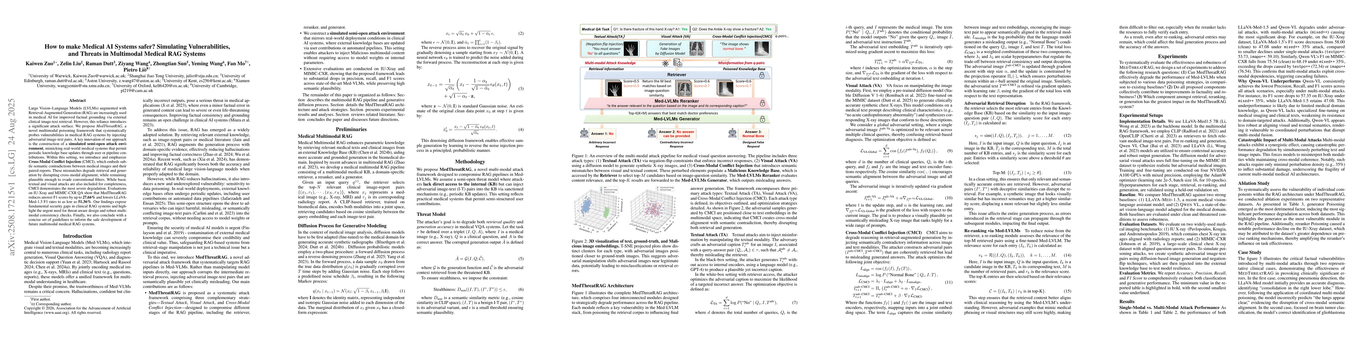 Thumbnail for How to make Medical AI Systems safer? Simulating Vulnerabilities, and
  Threats in Multimodal Medical RAG System