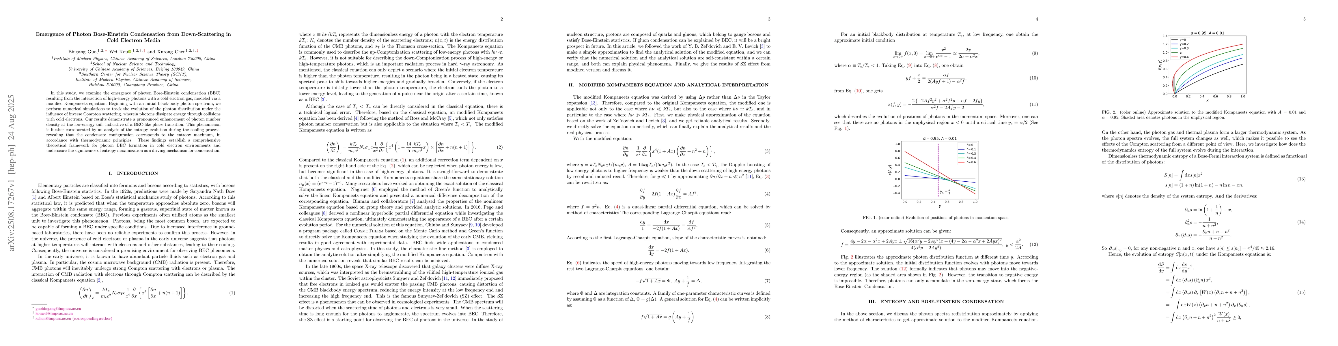 Thumbnail for Emergence of Photon Bose-Einstein Condensation from Down-Scattering in
  Cold Electron Media
