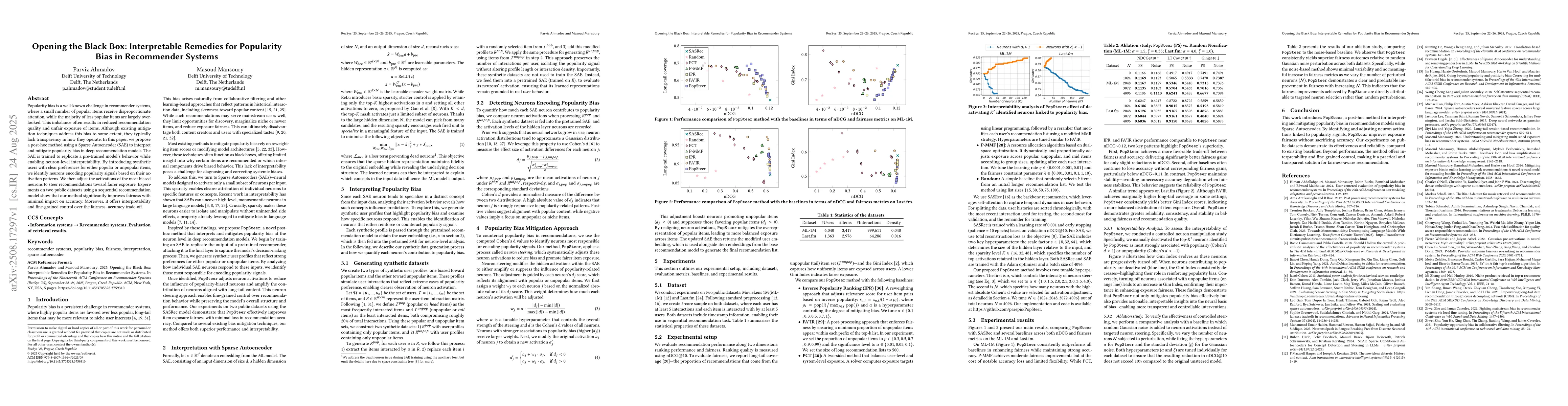 Thumbnail for Opening the Black Box: Interpretable Remedies for Popularity Bias in
  Recommender Systems