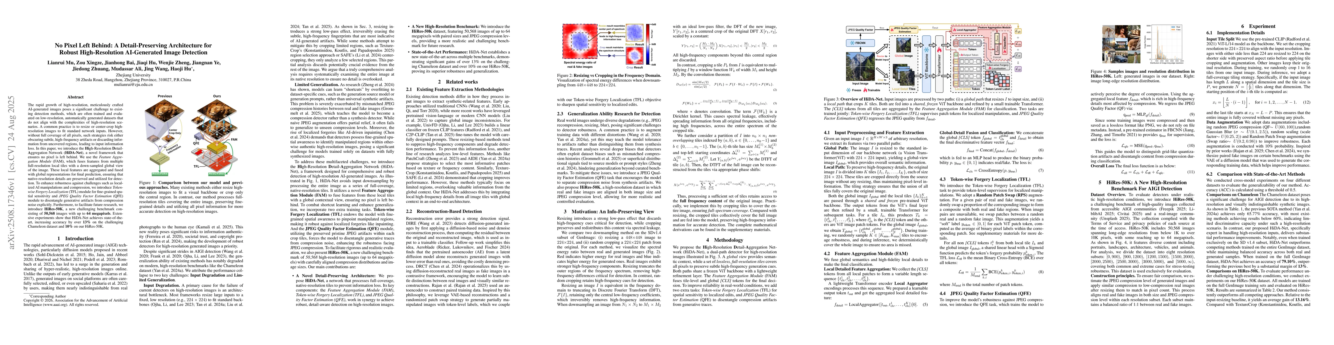 Thumbnail for No Pixel Left Behind: A Detail-Preserving Architecture for Robust
  High-Resolution AI-Generated Image Detection
