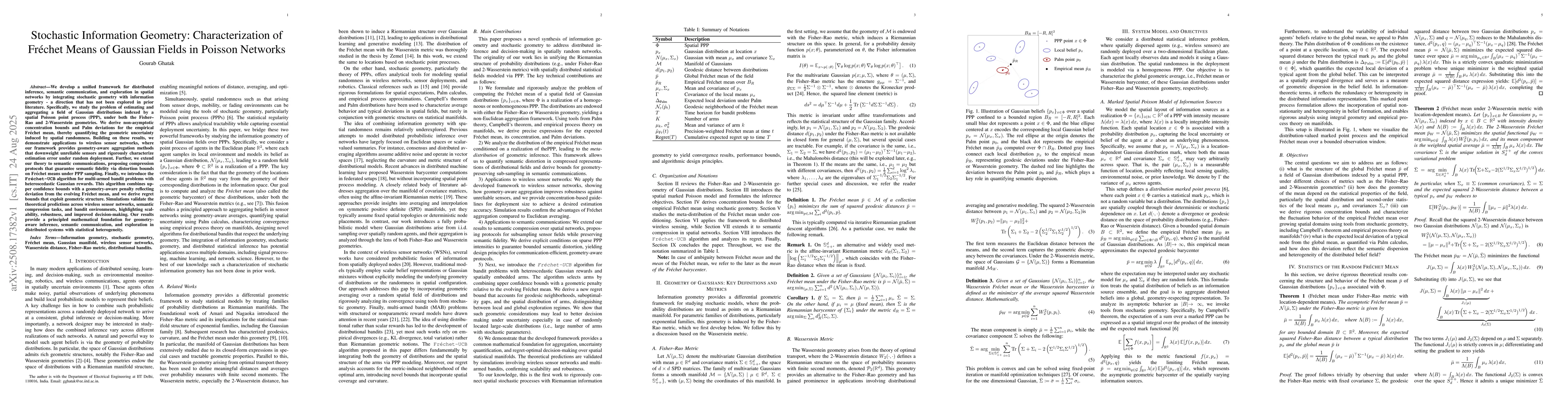 Thumbnail for Stochastic Information Geometry: Characterization of Fréchet Means of
  Gaussian Fields in Poisson Networks
