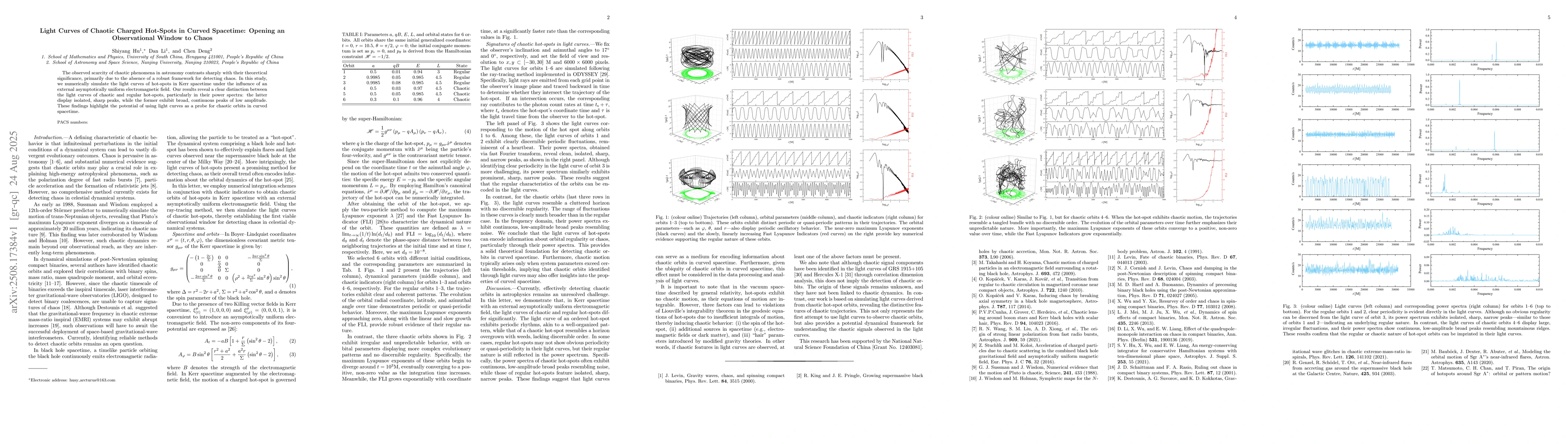 Thumbnail for Light Curves of Chaotic Charged Hot-Spots in Curved Spacetime: Opening
  an Observational Window to Chaos