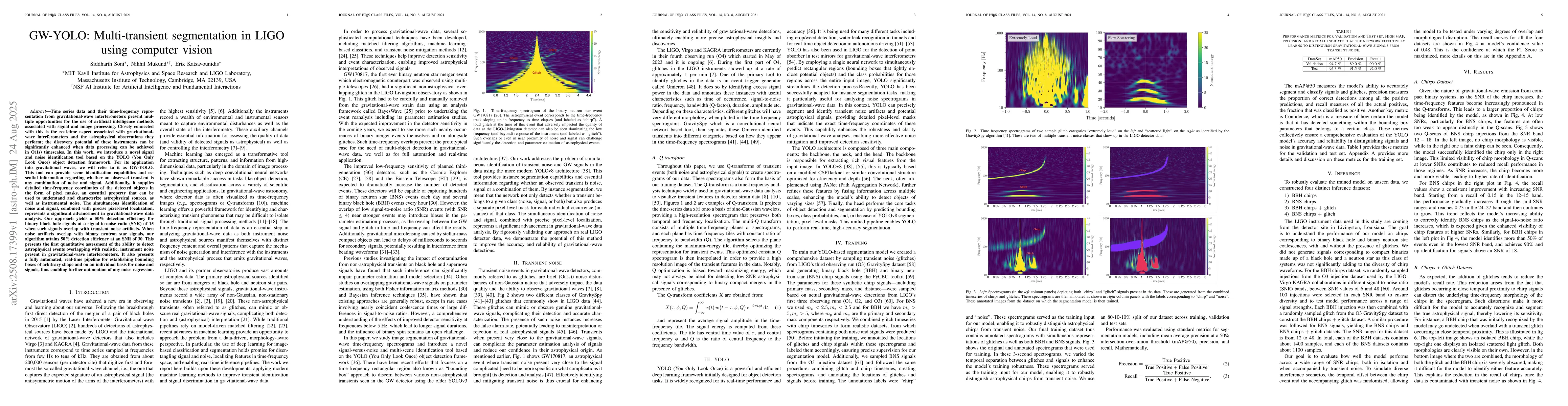 Thumbnail for GW-YOLO: Multi-transient segmentation in LIGO using computer vision