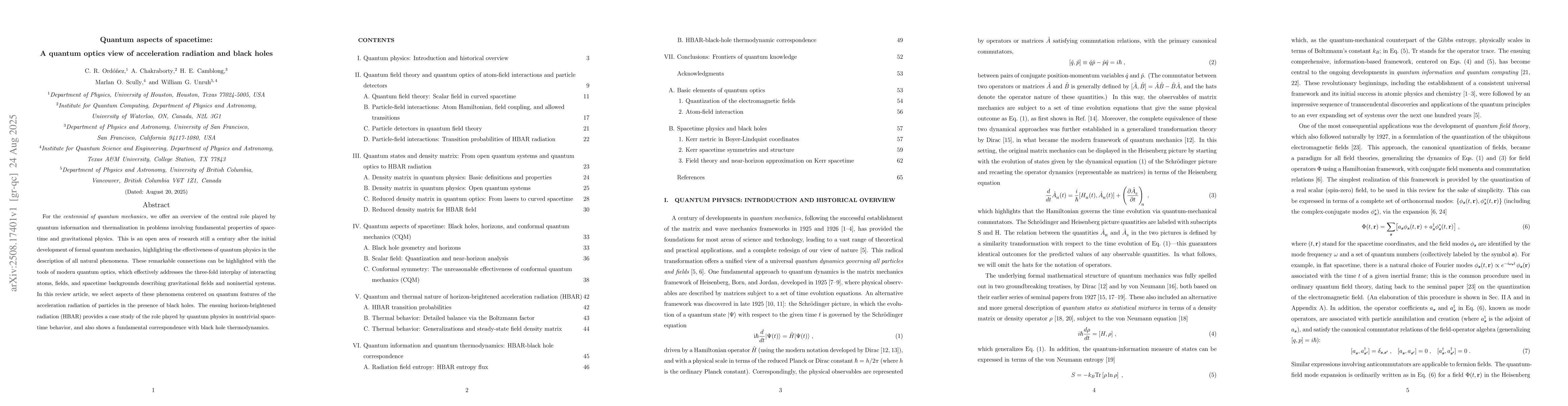 Thumbnail for Quantum aspects of spacetime: A quantum optics view of acceleration
  radiation and black holes