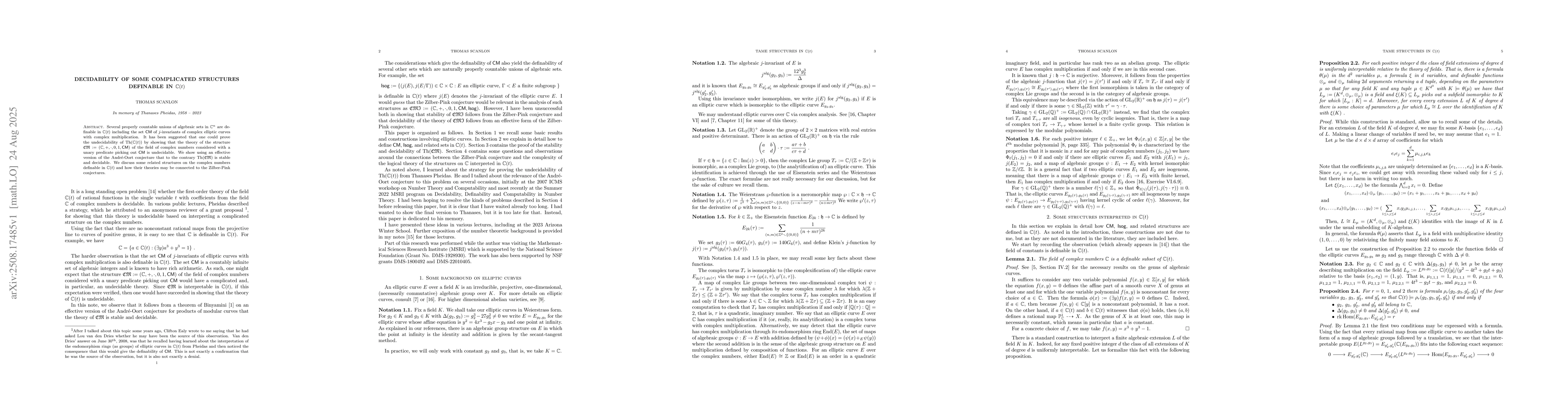 Thumbnail for Decidability of some complicated structures definable in $\mathbb{C}(t)$