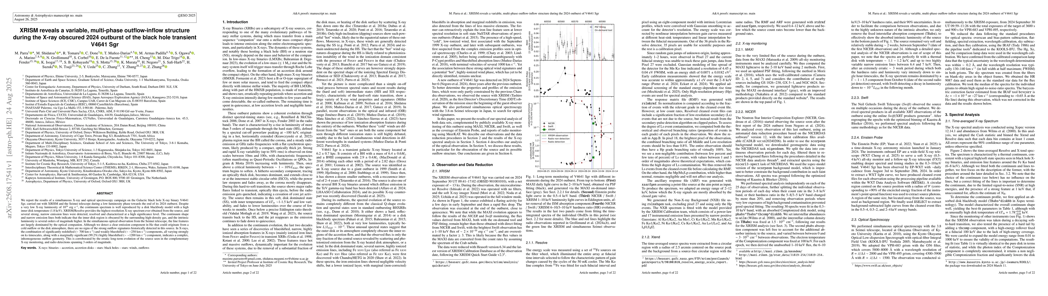 Thumbnail for XRISM reveals a variable, multi-phase outflow-inflow structure during
  the X-ray obscured 2024 outburst of the black hole transient V4641 Sgr