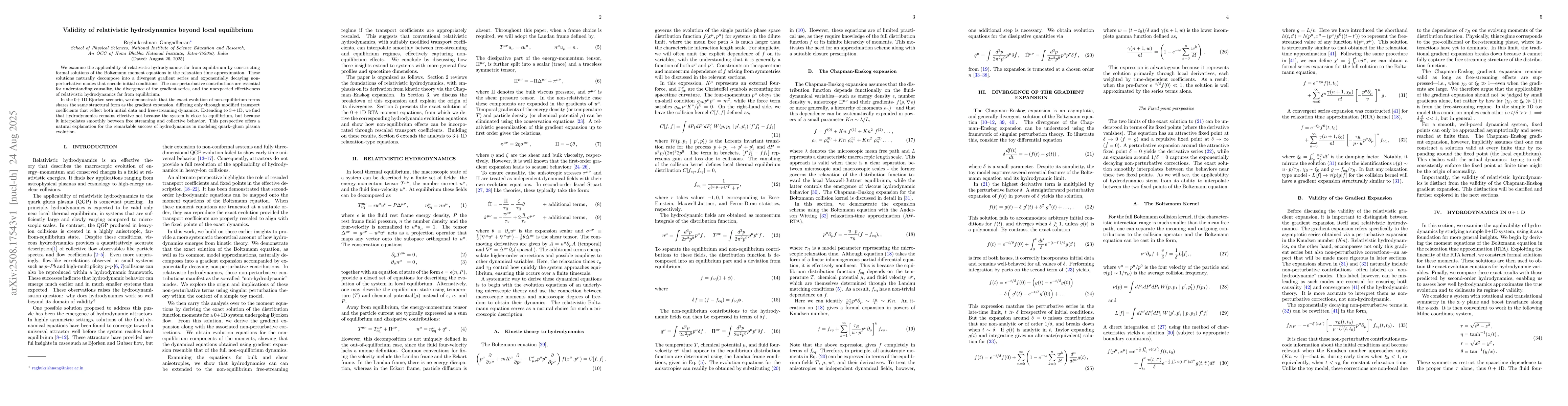 Thumbnail for Validity of relativistic hydrodynamics beyond local equilibrium