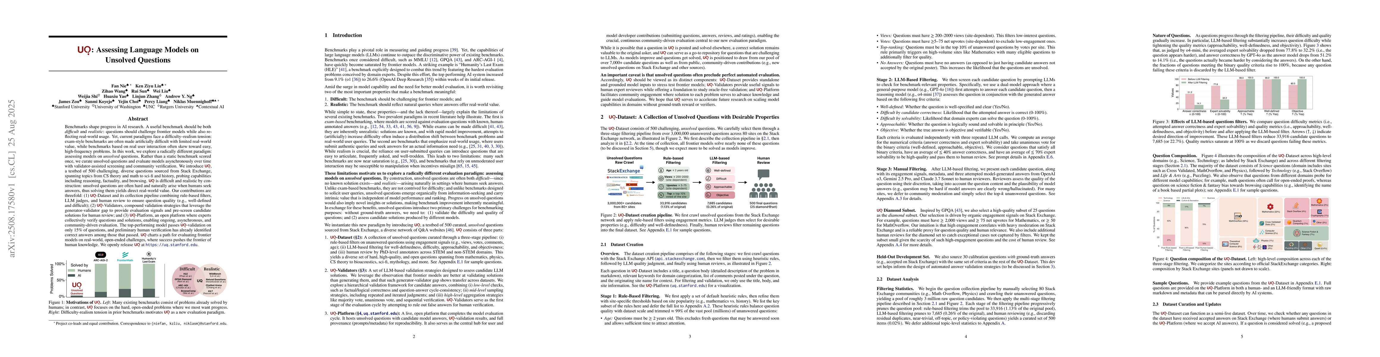Thumbnail for UQ: Assessing Language Models on Unsolved Questions