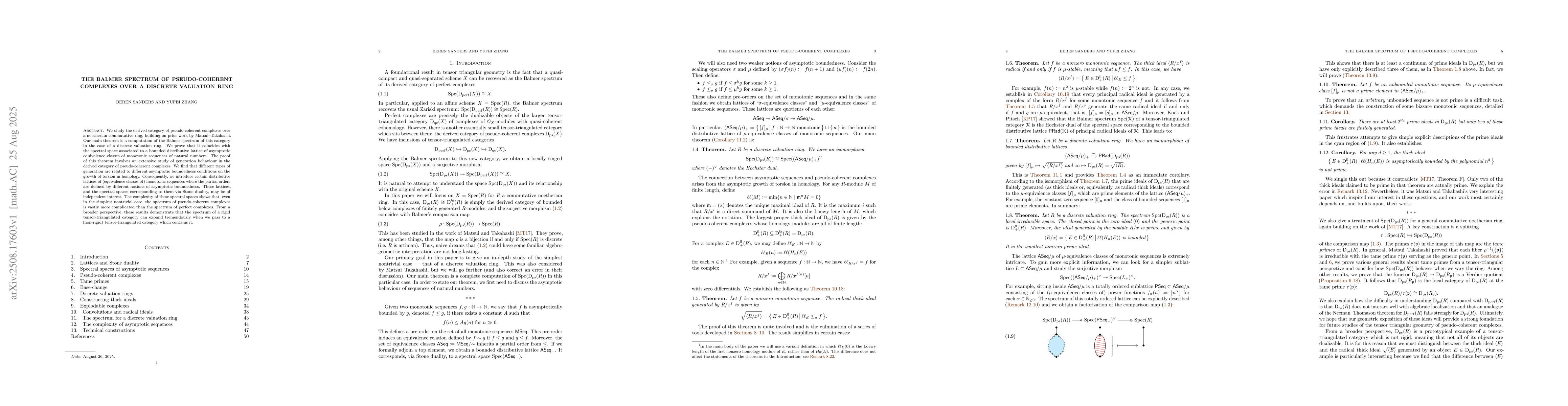 Thumbnail for The Balmer spectrum of pseudo-coherent complexes over a discrete
  valuation ring