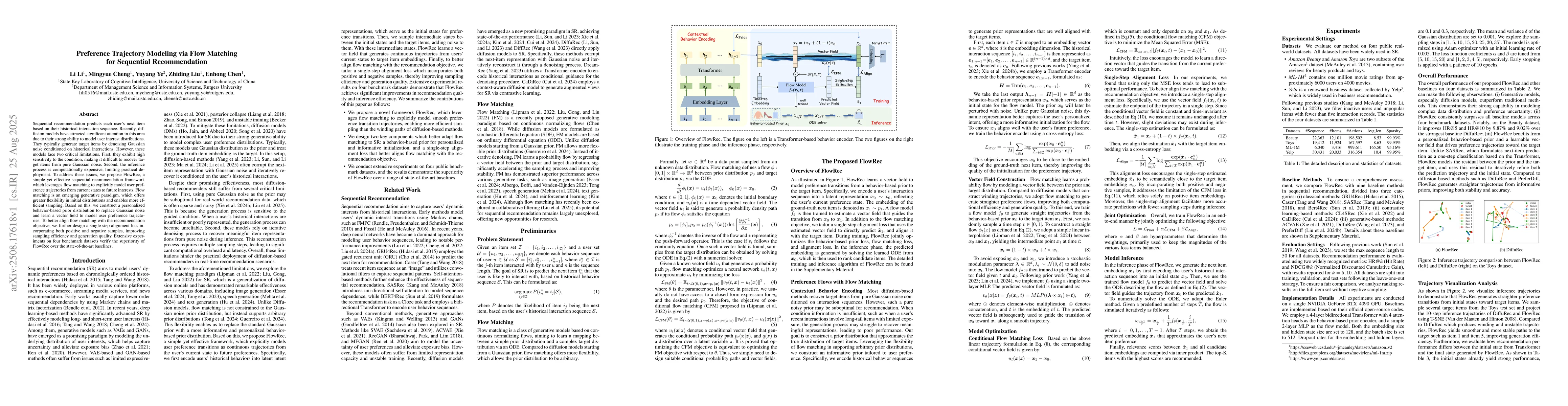 Thumbnail for Preference Trajectory Modeling via Flow Matching for Sequential
  Recommendation