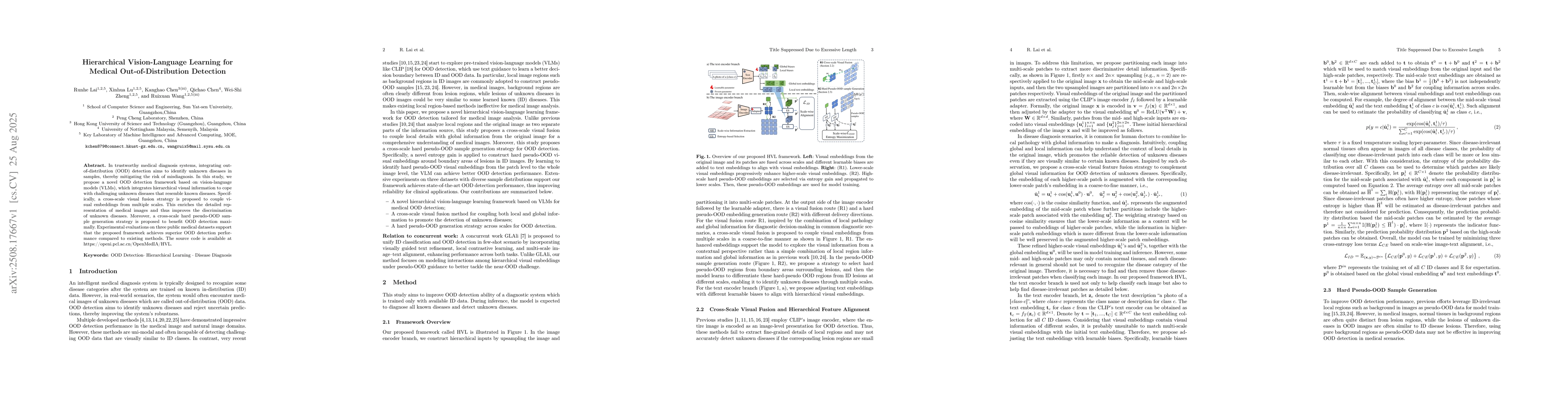 Thumbnail for Hierarchical Vision-Language Learning for Medical Out-of-Distribution
  Detection