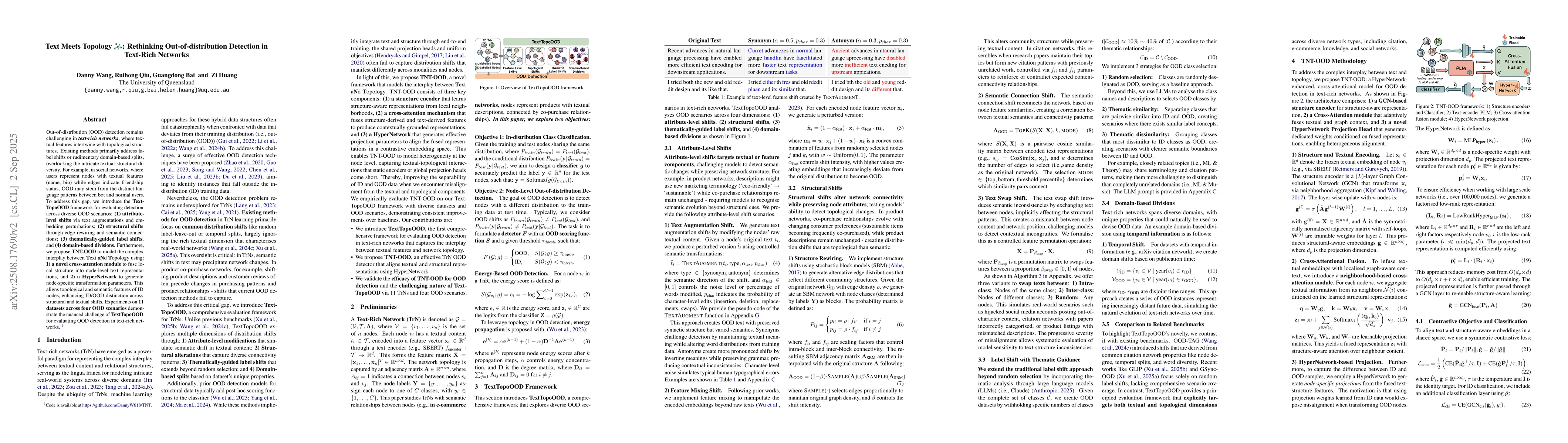 Thumbnail for Text Meets Topology: Rethinking Out-of-distribution Detection in
  Text-Rich Networks