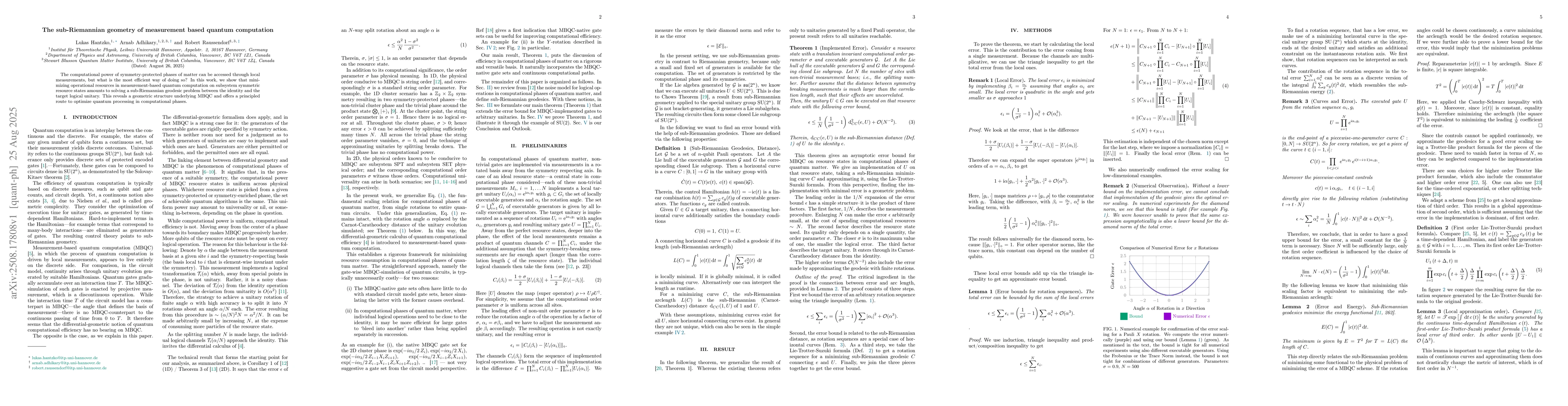Thumbnail for The sub-Riemannian geometry of measurement based quantum computation