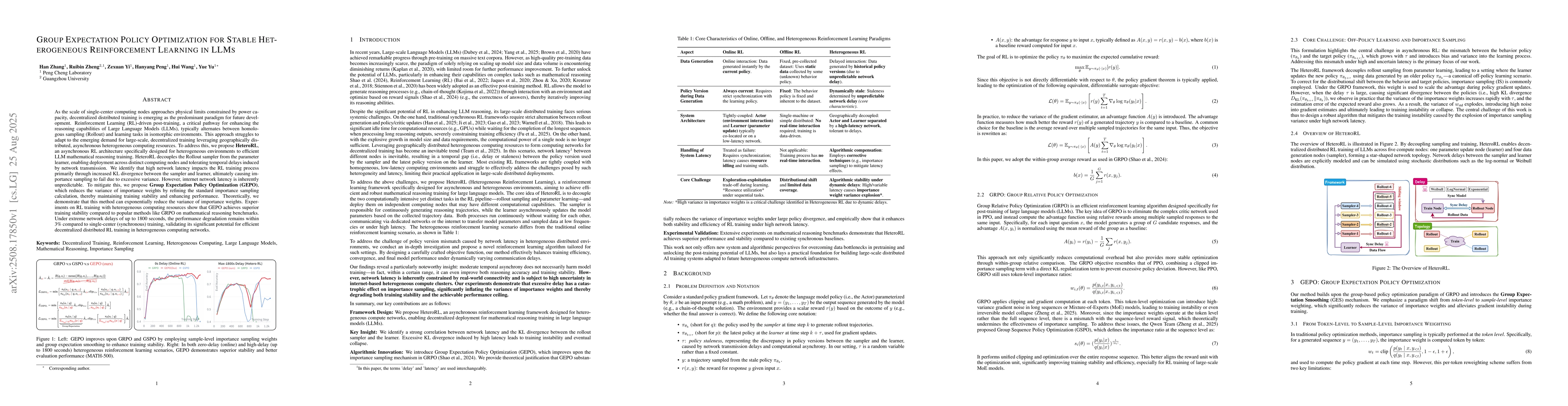 Thumbnail for Group Expectation Policy Optimization for Stable Heterogeneous
  Reinforcement Learning in LLMs