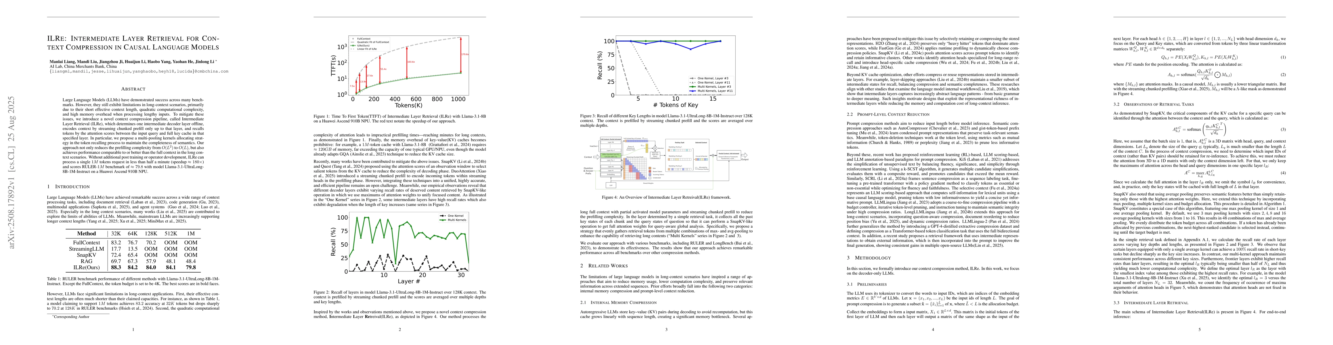 Thumbnail for ILRe: Intermediate Layer Retrieval for Context Compression in Causal
  Language Models