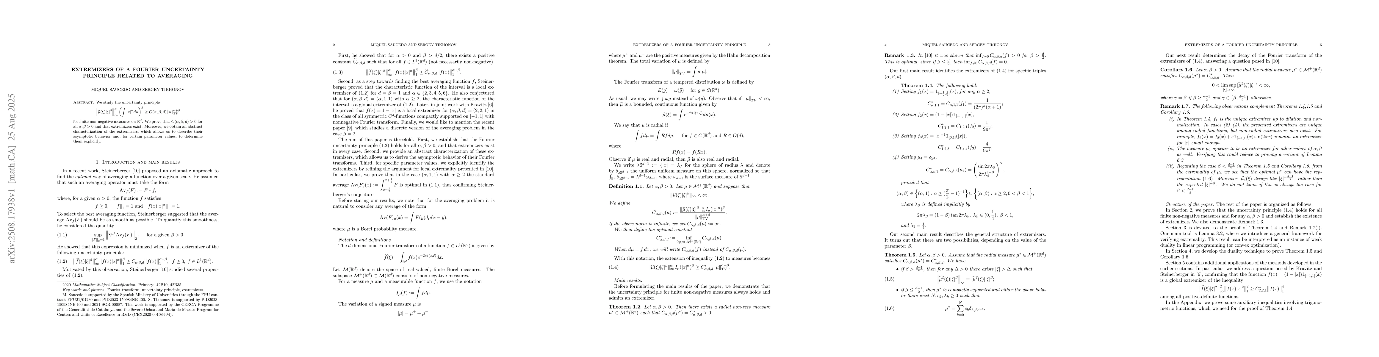 Thumbnail for Extremizers of a Fourier uncertainty principle related to averaging