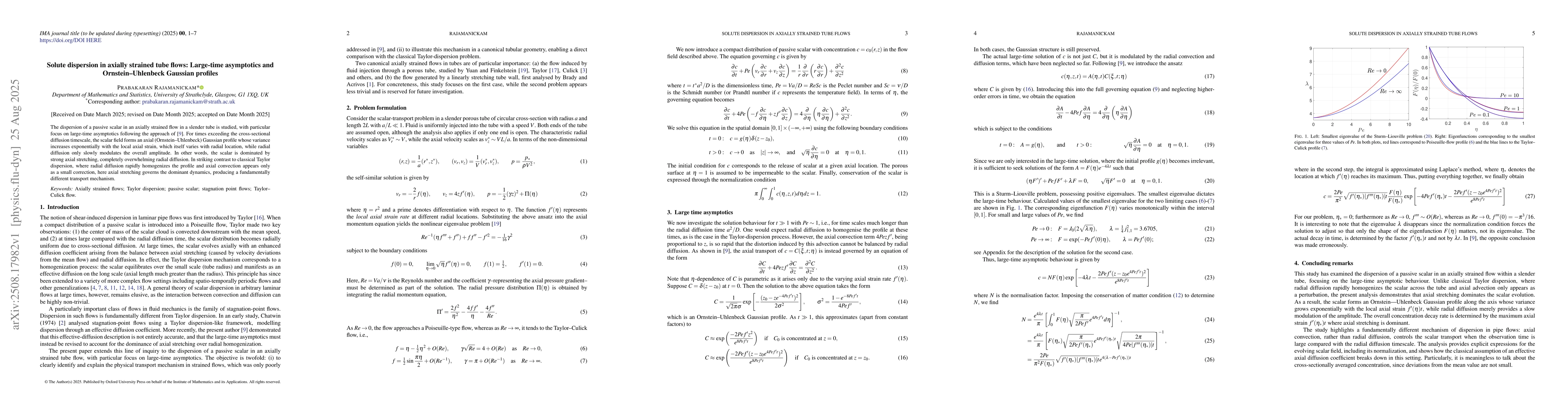 Thumbnail for Solute dispersion in axially strained tube flows: Large-time asymptotics
  and Ornstein-Uhlenbeck Gaussian profiles