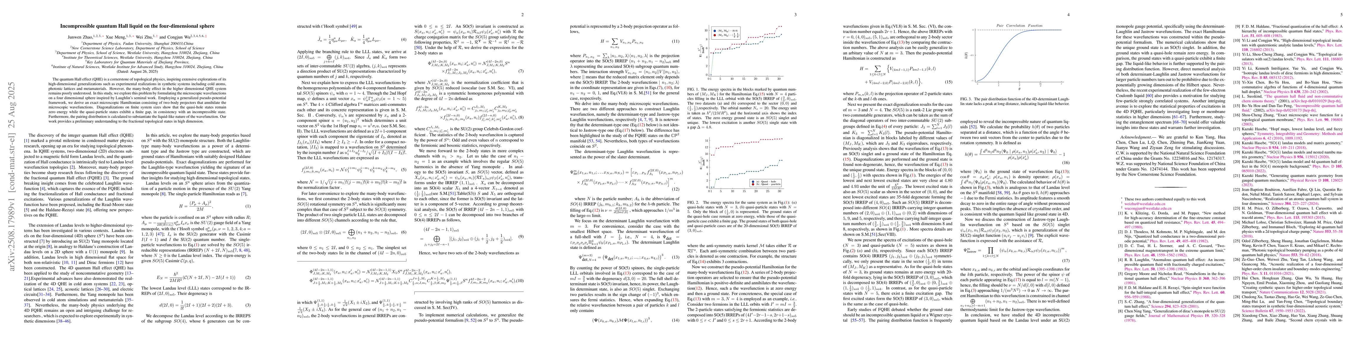 Thumbnail for Incompressible quantum liquid on the four-dimensional sphere