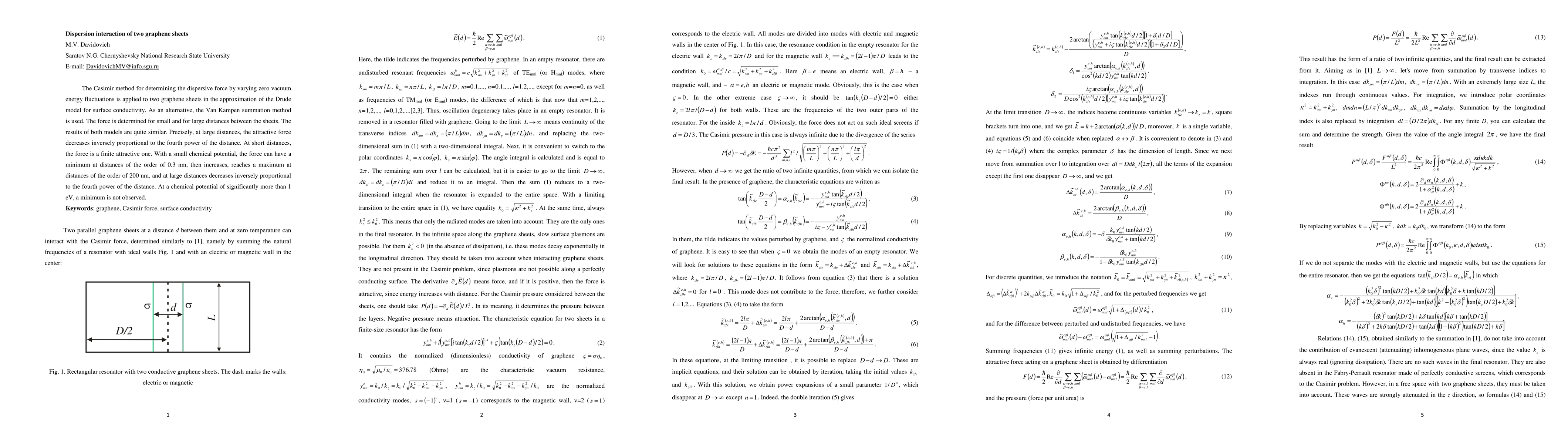 Thumbnail for Dispersion interaction of two graphene sheets