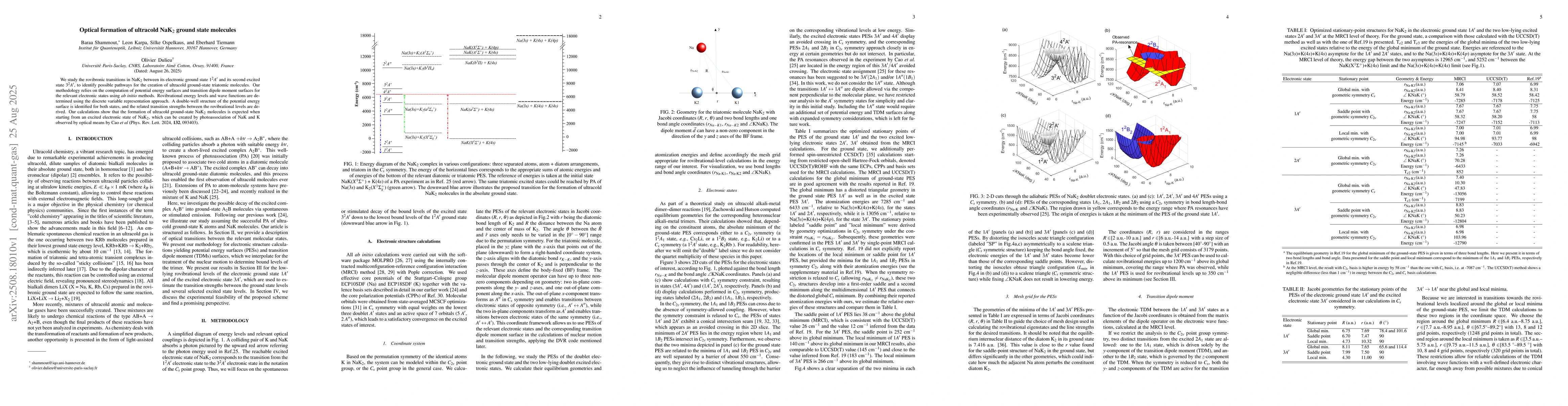 Thumbnail for Optical formation of ultracold NaK$_2$ ground state molecules