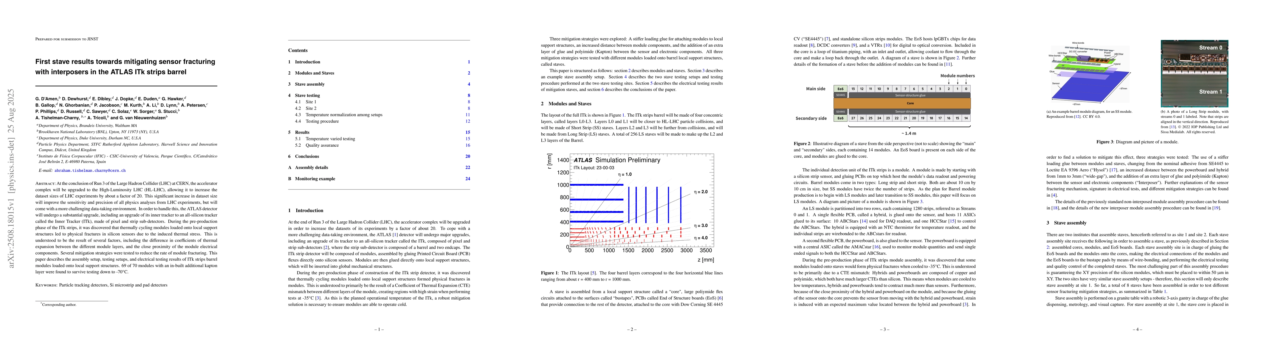 Thumbnail for First stave results towards mitigating sensor fracturing with
  interposers in the ATLAS ITk strips barrel