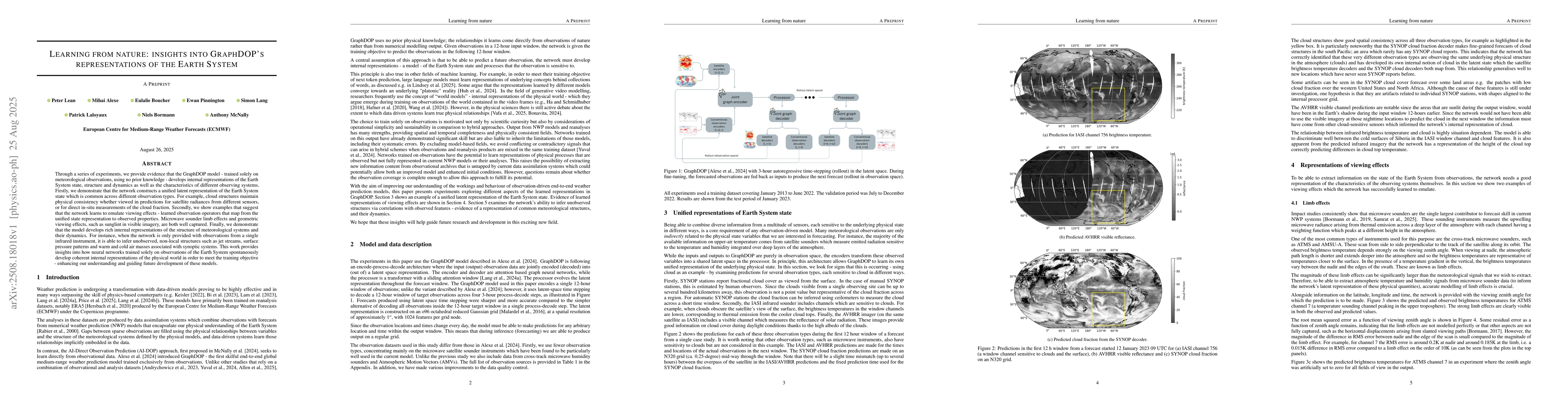 Thumbnail for Learning from nature: insights into GraphDOP's representations of the
  Earth System