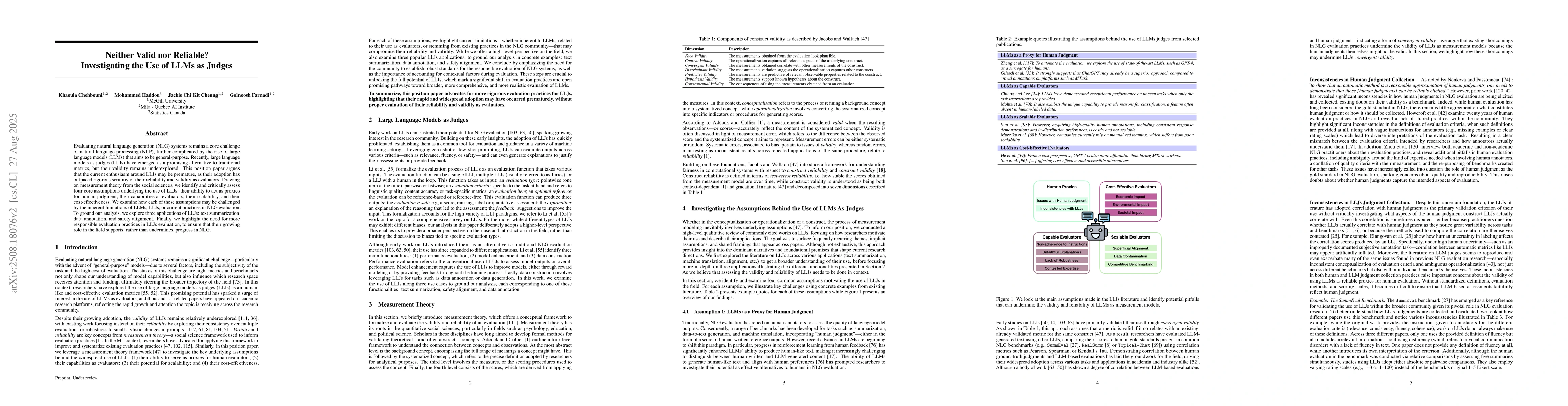 Thumbnail for Neither Valid nor Reliable? Investigating the Use of LLMs as Judges