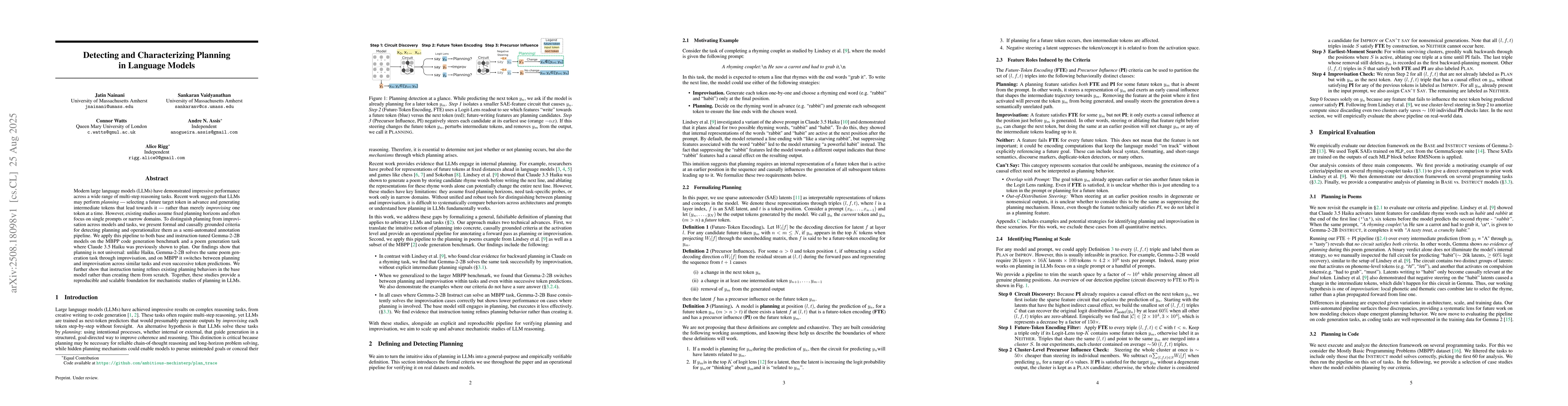 Thumbnail for Detecting and Characterizing Planning in Language Models