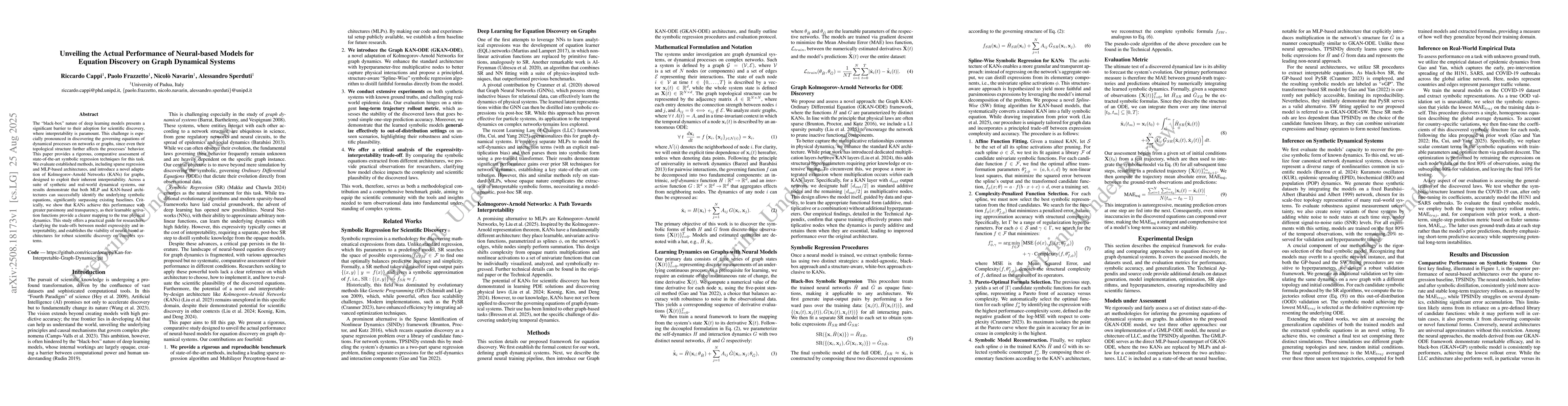 Thumbnail for Unveiling the Actual Performance of Neural-based Models for Equation
  Discovery on Graph Dynamical Systems