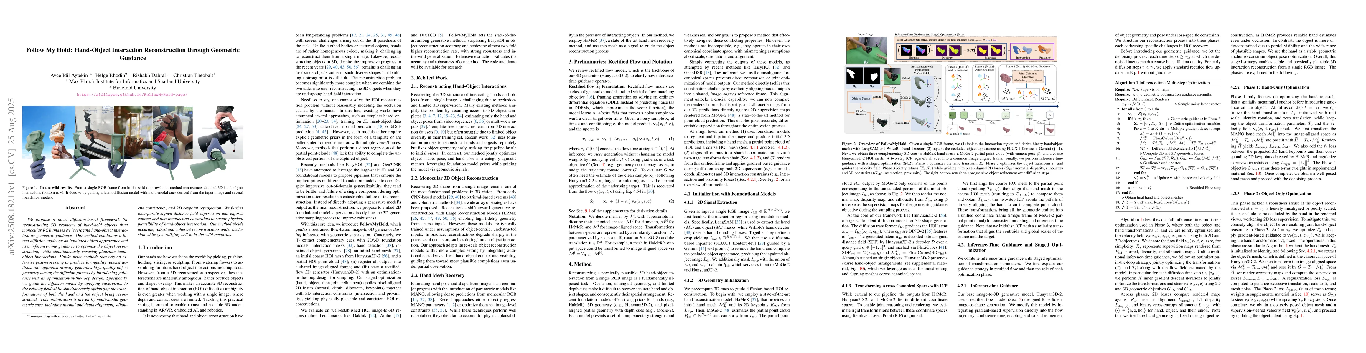 Thumbnail for Follow My Hold: Hand-Object Interaction Reconstruction through Geometric
  Guidance