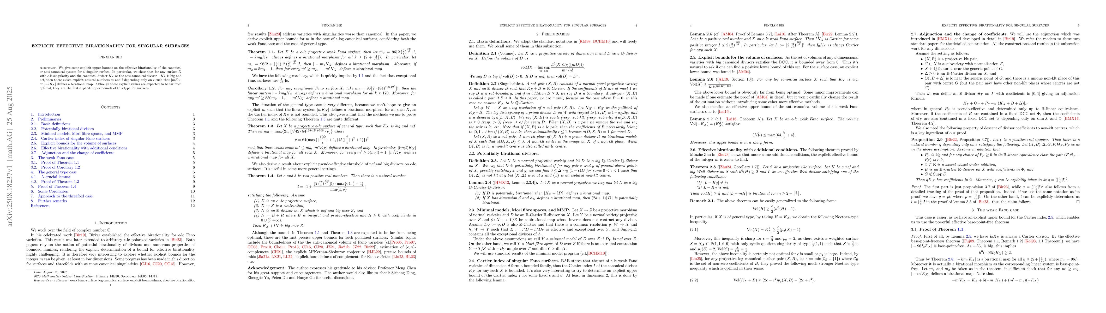 Thumbnail for Explicit Effective Birationality for Singular Surfaces