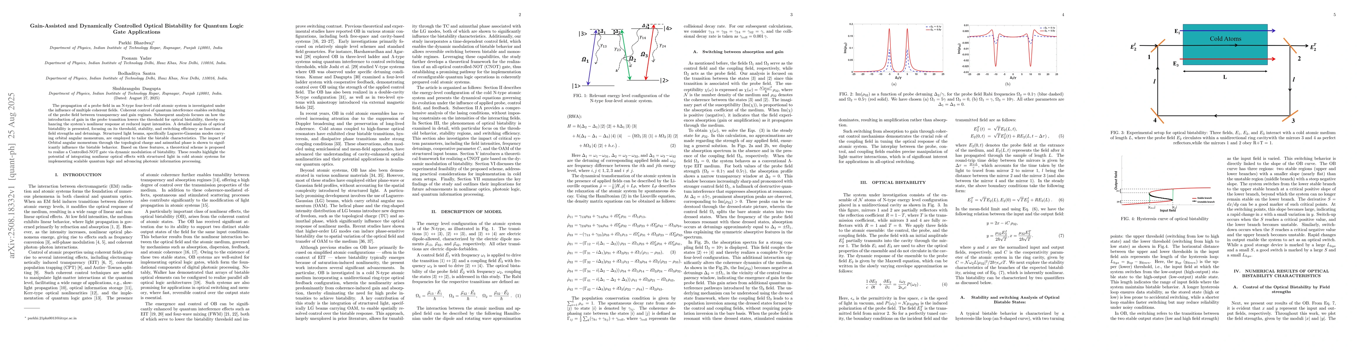 Thumbnail for Gain-Assisted and Dynamically Controlled Optical Bistability for Quantum
  Logic Gate Applications